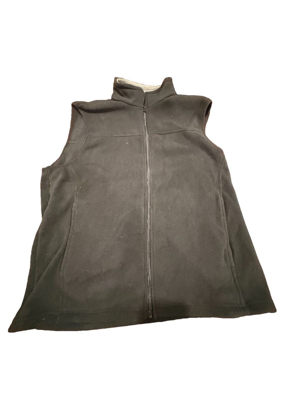 Bass Pro Shops Mens Large Black Fleece Vest Full Zip Outdoor Hunting Fishing